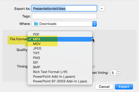 Audio recorded on a mac for powerpoint wont work on pc windows 10